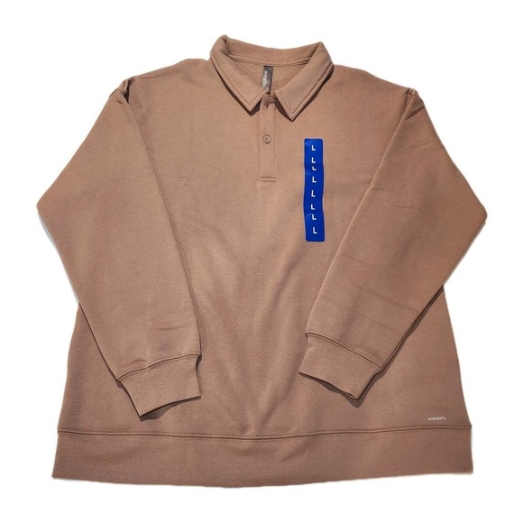 Mondetta Ladies' Collared Fleece Pullover Top, Large, Natural - Picture 4 of 4